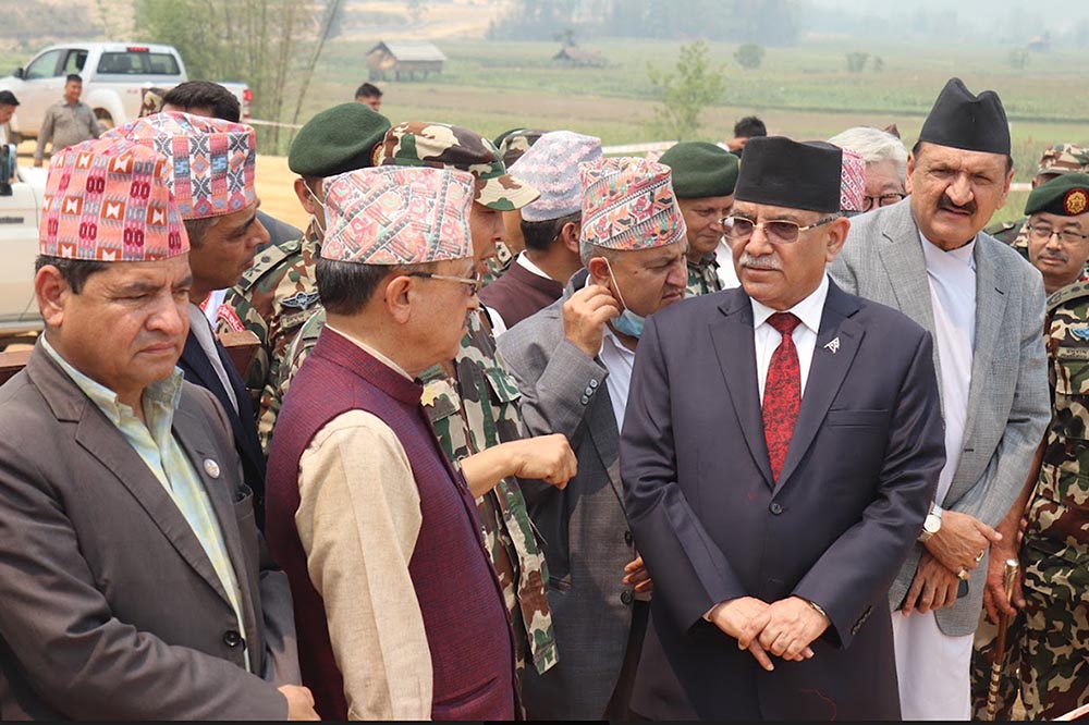 PM Dahal inspects Kathmandu-Terai fast track