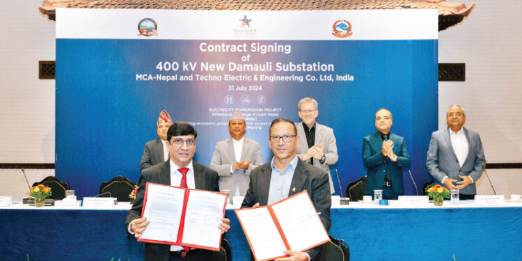 Contract signed to build 400 kV substation in Damauli under MCA Compact