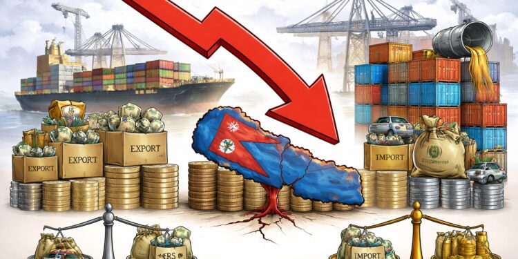Nepal’s Trade Deficit Widens to Over Rs 1 Trillion in First Eight Months of FY 2025/26